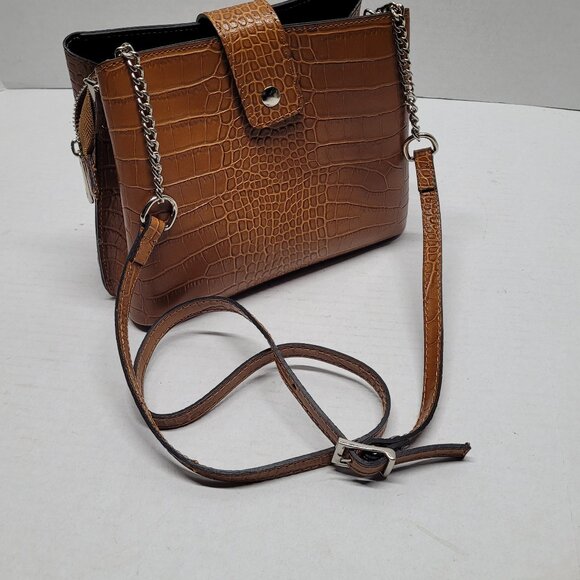 Anna Morellini Leather Handbag Olivia Model 189446 Honey Color Crossbody Purse - Picture 1 of 10